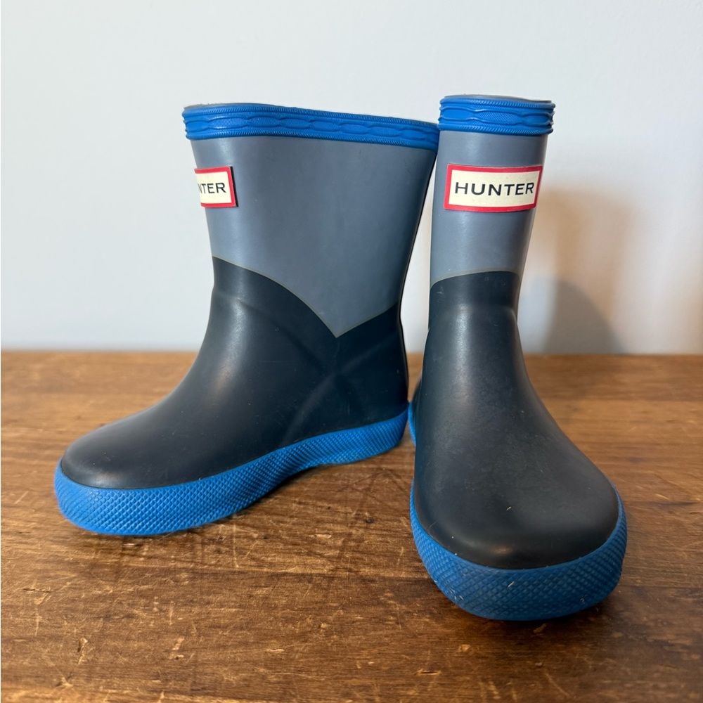 Hunter toddler Blue and Gray Rain Boots